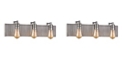 Macy's Corrugated Steel 3 Light Vanity in Weathered Zinc and Polished Nickel